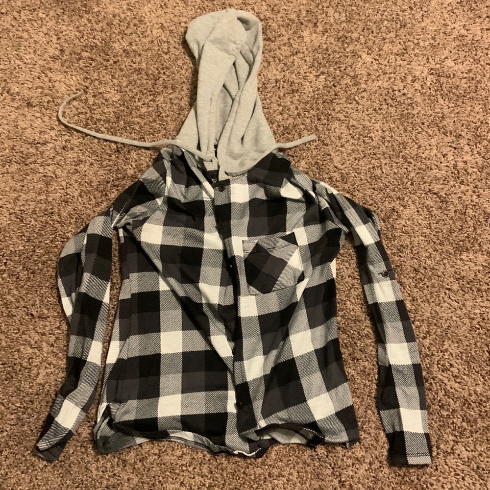 Girls Black and White Flannel